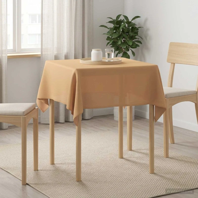 vidaXL Bordklæde Beige 110 x 110 cm Polyester