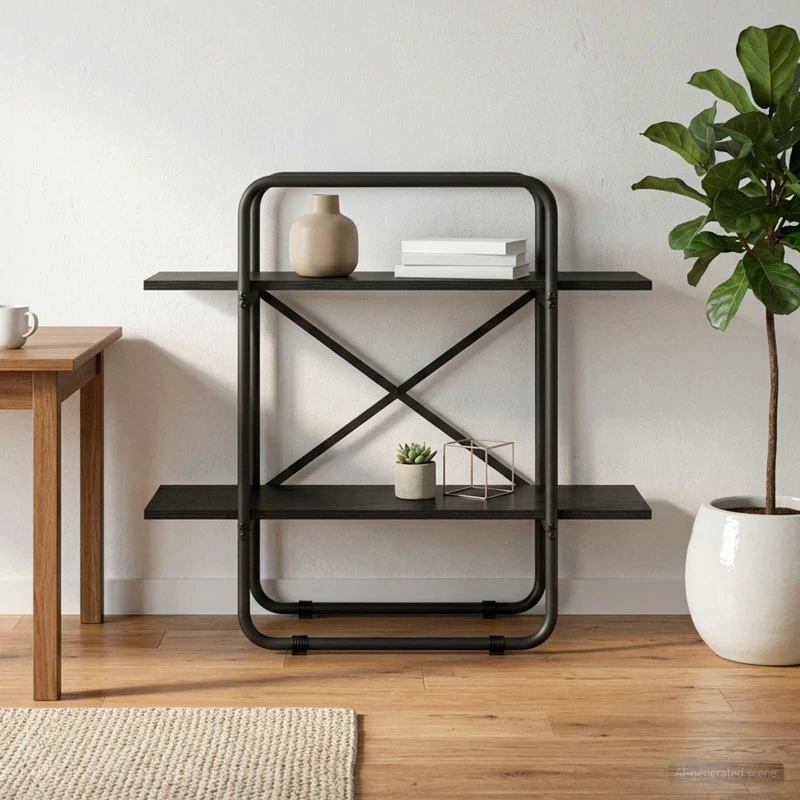 vidaXL Bogreol 2 niveauer 60 x 35 x 70 cm Sort Eg