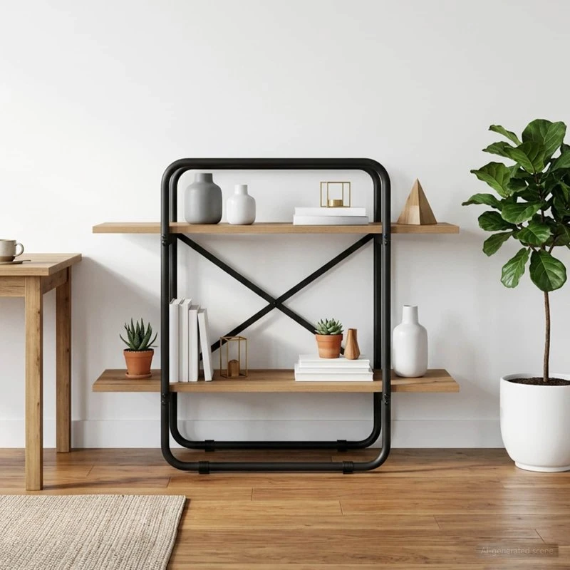 vidaXL Bogreol 2 niveauer 80 x 35 x 70 cm Artisan-eg