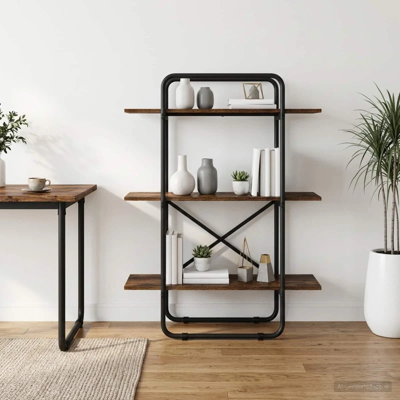 vidaXL Bogreol 3 hylder 80 x 35 x 105 cm Røget eg