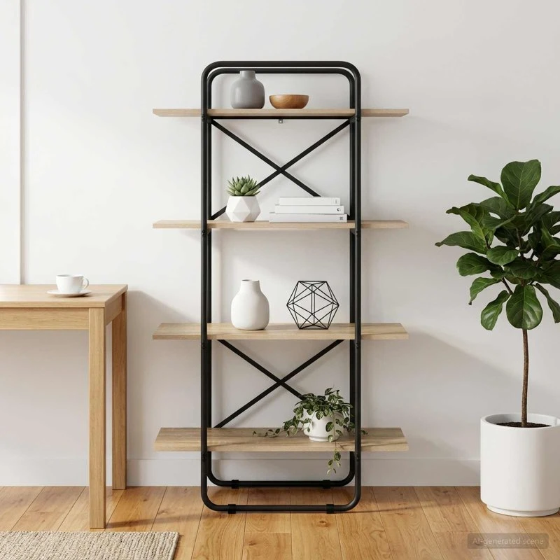 vidaXL Bogreol 4 niveauer 80 x 35 x 140 cm Sonoma-eg