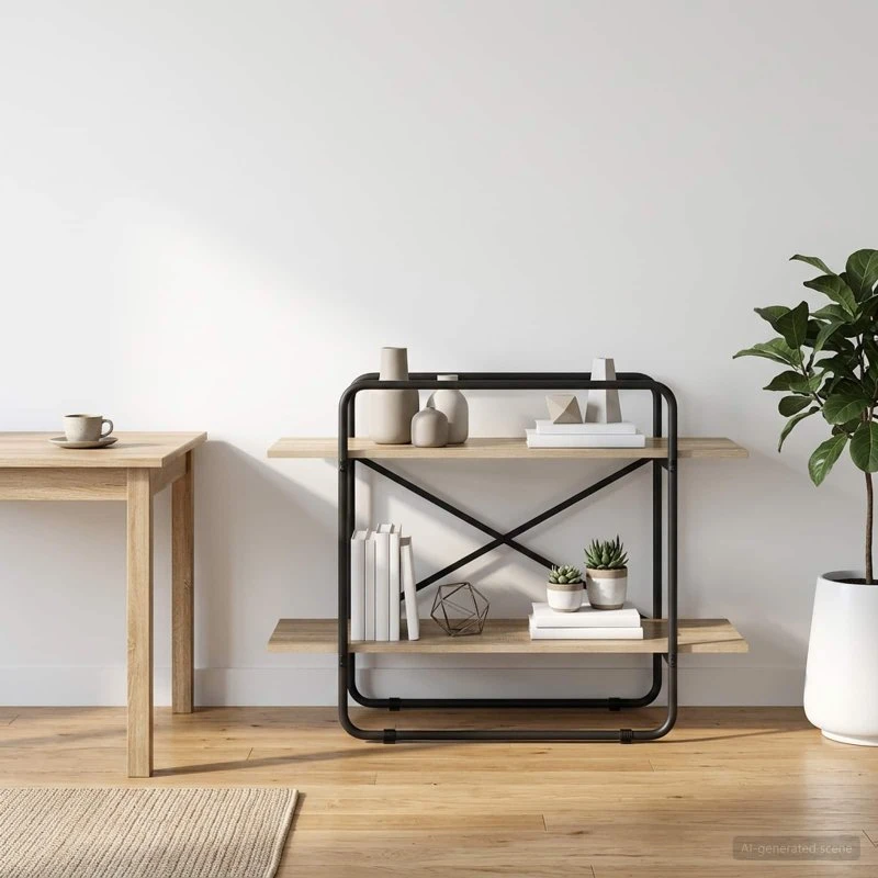 vidaXL Bogreol 2 niveauer 100 x 35 x 70 cm Sonoma-eg
