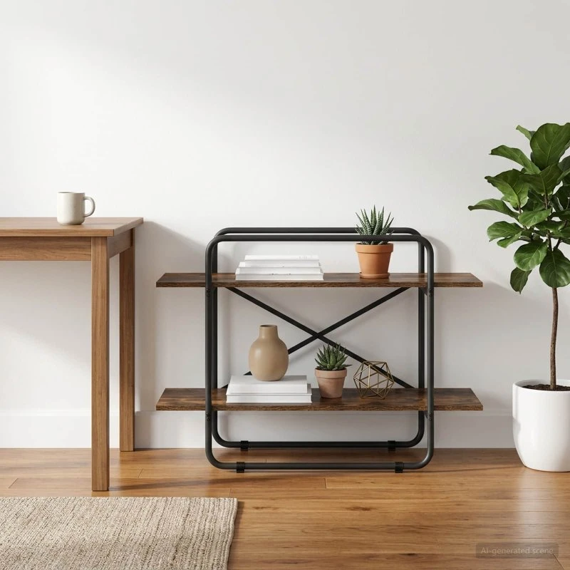 vidaXL Bogreol 2 niveauer 100 x 35 x 70 cm Røget eg