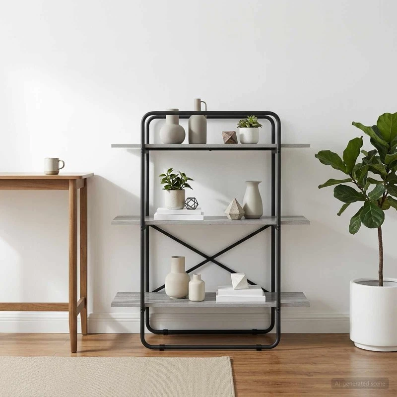 vidaXL Bogreol 3 niveauer 100 x 35 x 105 cm Grå Sonoma