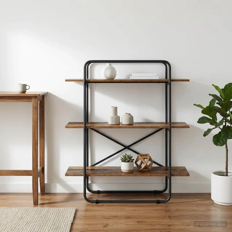 vidaXL Bogreol 3 niveauer 100 x 35 x 105 cm Egetræ