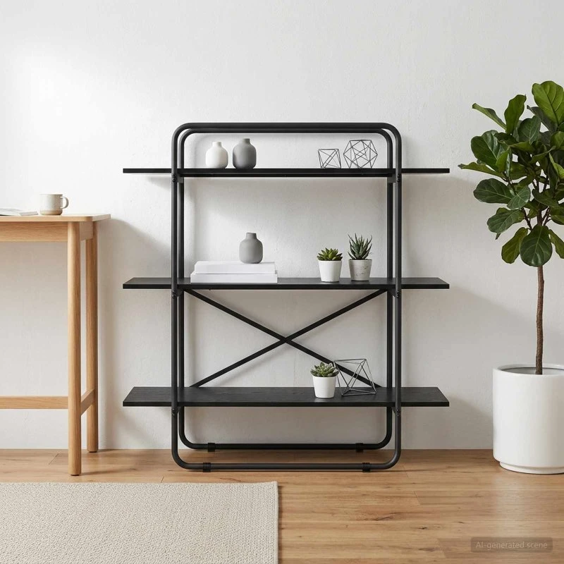 vidaXL Bogreol 3 niveauer 100 x 35 x 105 cm - Sort eg