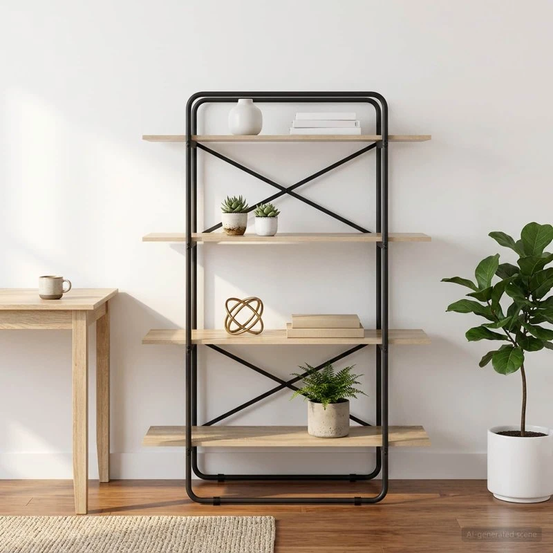 vidaXL Bogreol 4 niveauer 100x35x140 cm Sonoma-eg