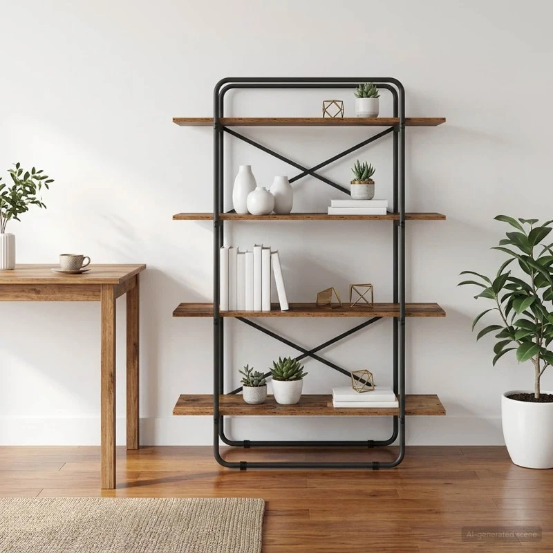 vidaXL Bogreol 4 niveauer 100 x 35 x 140 cm PB Egetræ