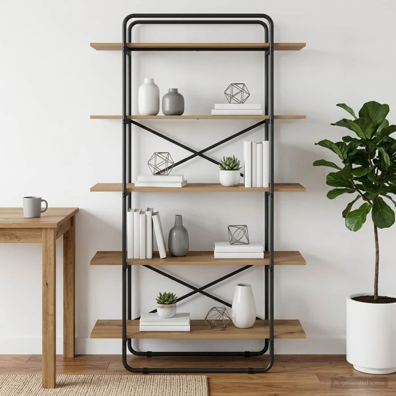 vidaXL Bogreol 5 hylder Artisan-eg 100 x 35 x 175,5 cm