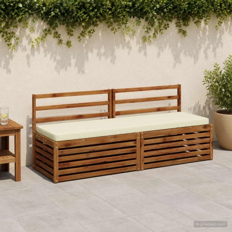 vidaXL VUGHT 2-delt bænkepude, Cremefarvet, 100% polyester