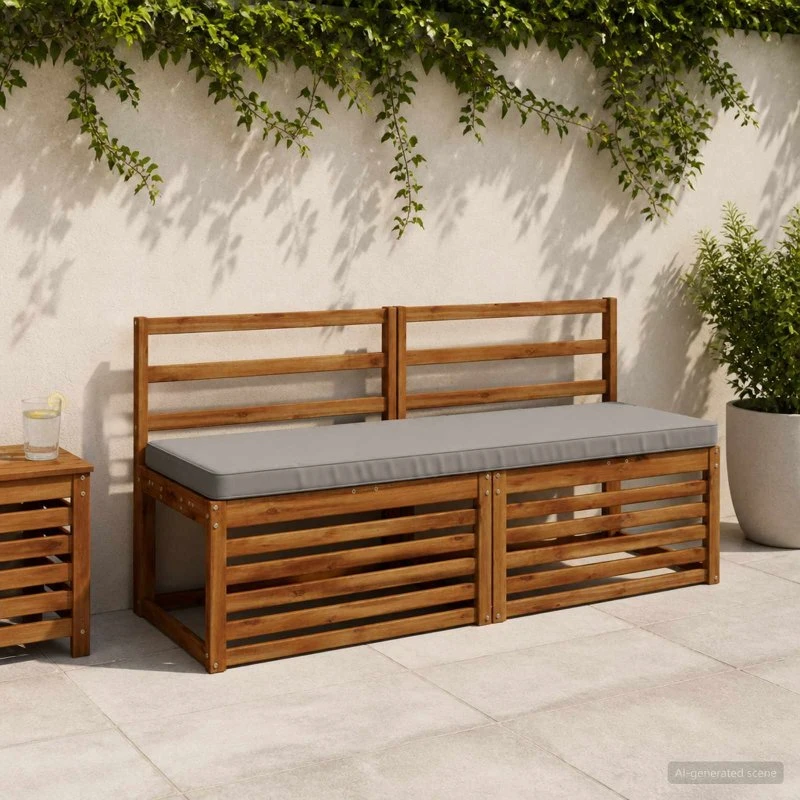 vidaXL VUGHT 2-delt bænkepude, Grå, 160 x 50 x 5 cm