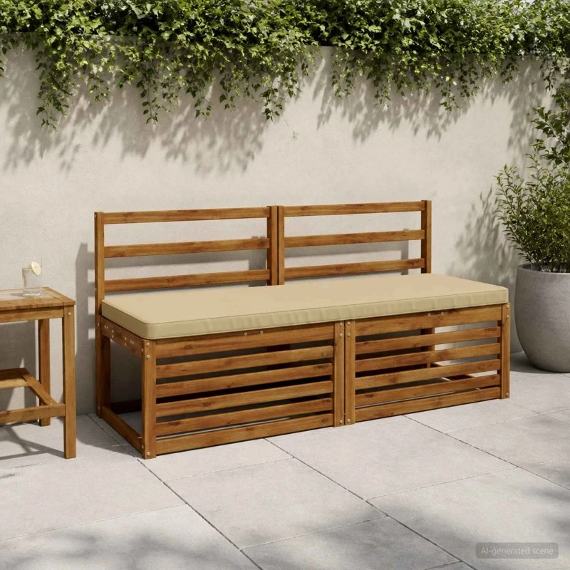 vidaXL VUGHT Bænkepude Beige 160 x 50 x 5 cm