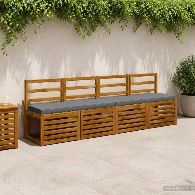 vidaXL VUGHT Bænkepude - Blå - 110 x 40 x 5 cm