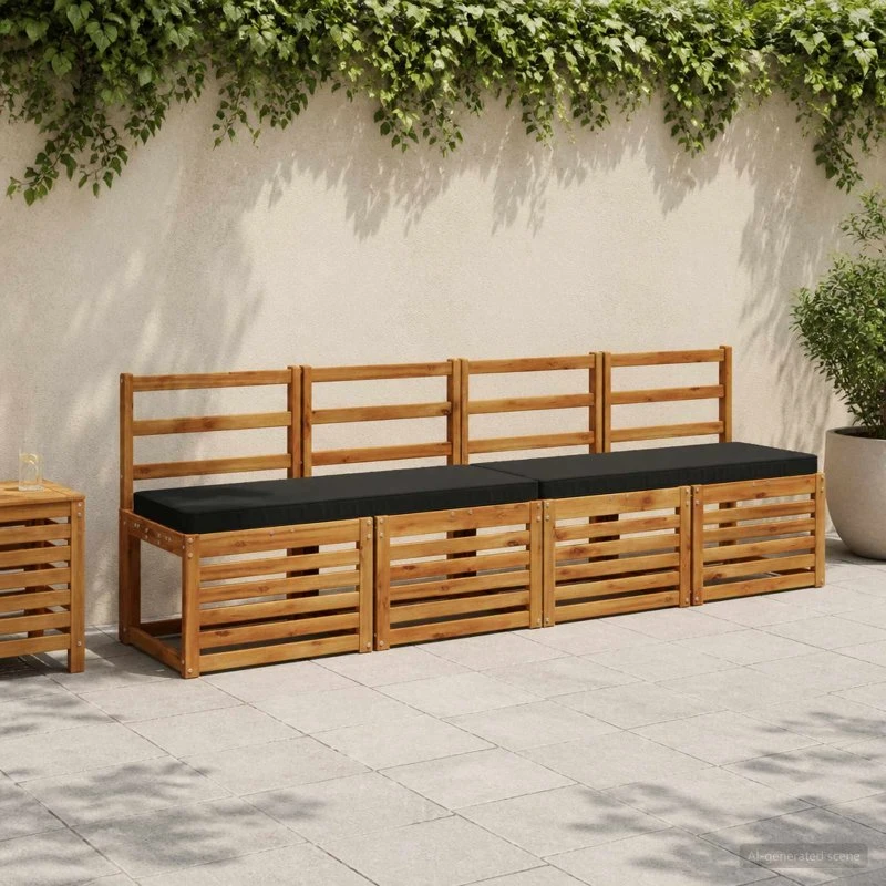 vidaXL VUGHT Bænkepude - Sort - 100 x 40 x 5 cm