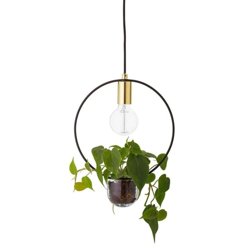 Bloomingville Plante-loftlampe Cirkel – Guld/Sort