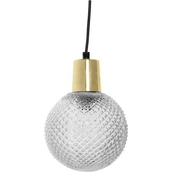 Bloomingville pendel i klart glas med messingfatning