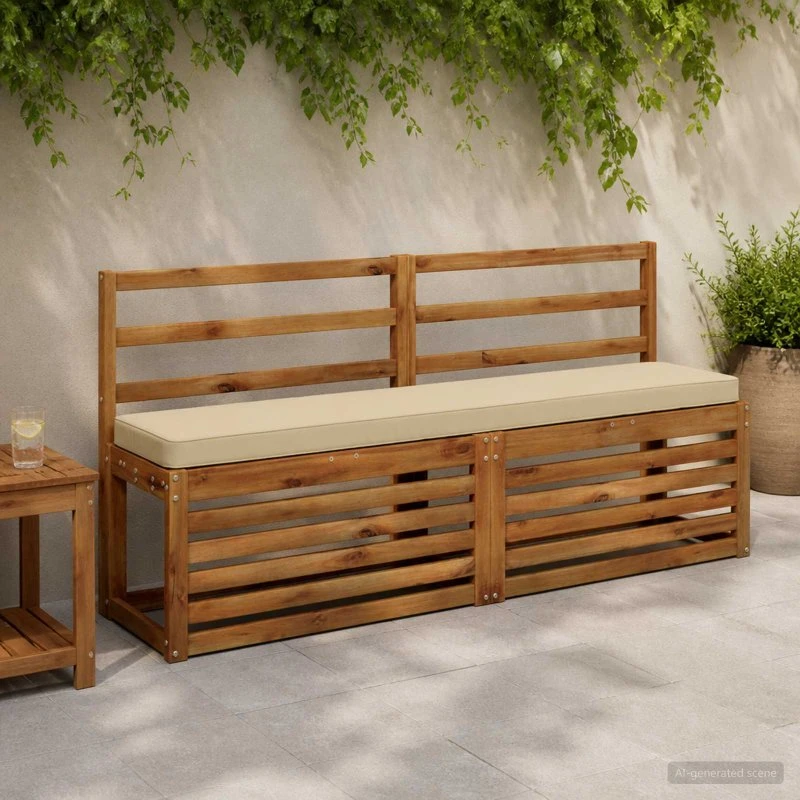 vidaXL VUGHT Bænkepude Beige 160 x 30 x 5 cm