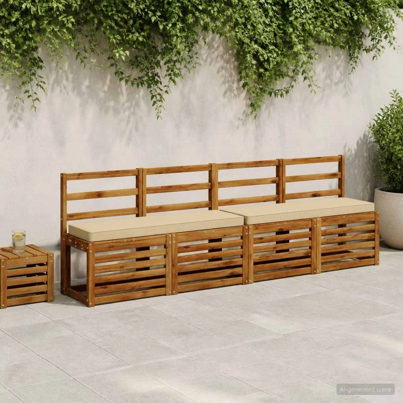 vidaXL VUGHT Bænkepude - Beige - 110 x 30 x 5 cm