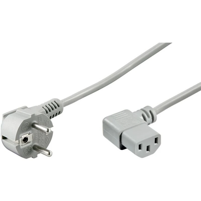 Goobay Strømkabel 2 m, grå (CEE 7/7 F til C13)