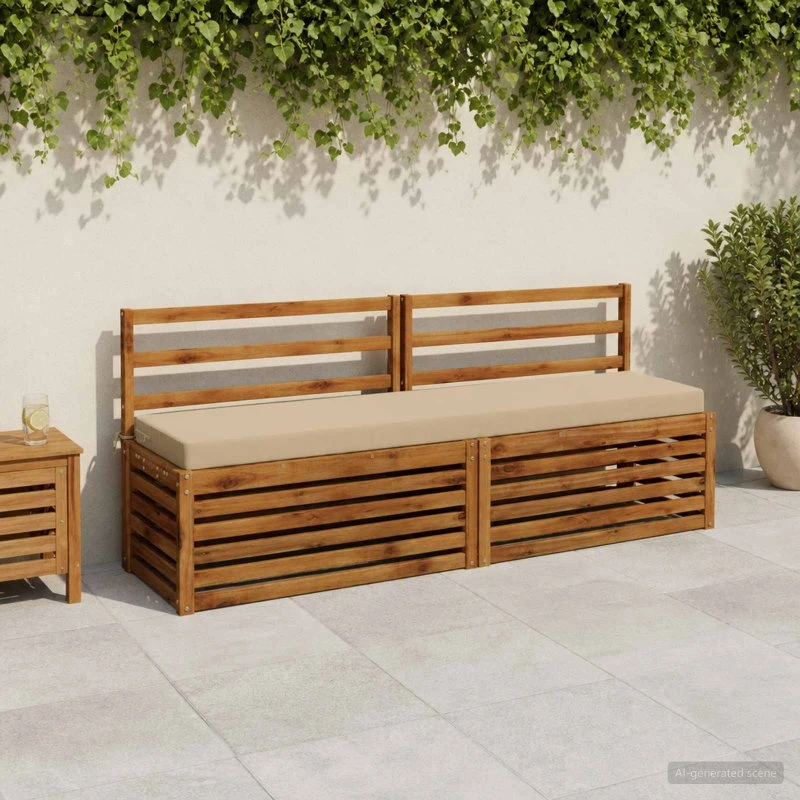 vidaXL Bænkpude SOEST Beige 180 x 40 x 8 cm