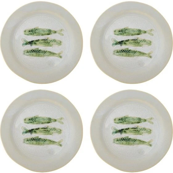 Bloomingville Hadden tallerken, grøn stentøj Ø27 cm (sæt á4)