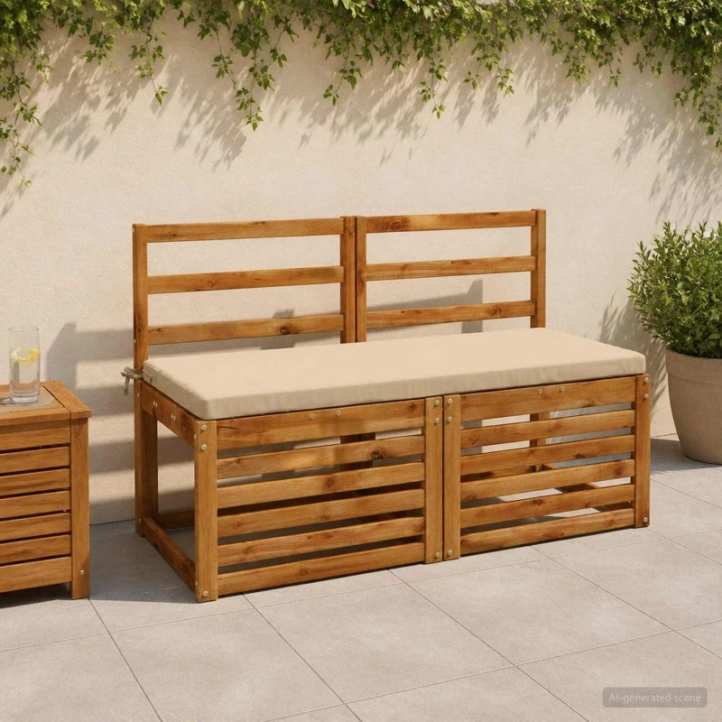 vidaXL SOEST 2-delt bænkepude, Beige, 120 x 50 x 5 cm