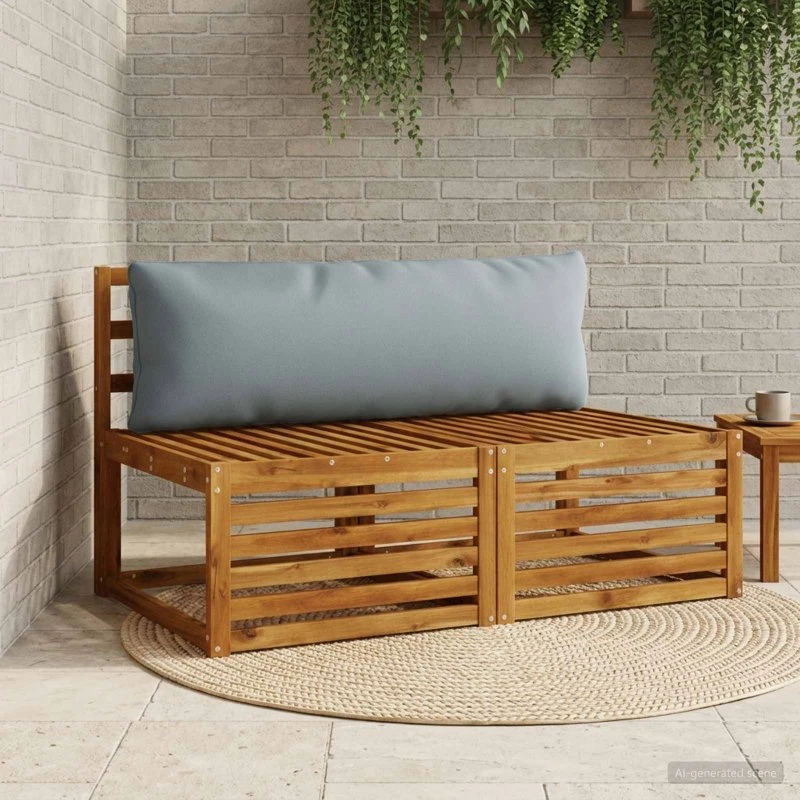 vidaXL PUTTEN Rygpude - Blå - 120 x 40 x 15 cm