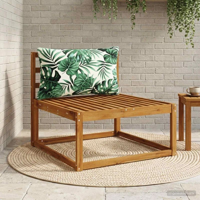 vidaXL Rygpude PUTTEN Bladmønster 80 x 40 x 15 cm