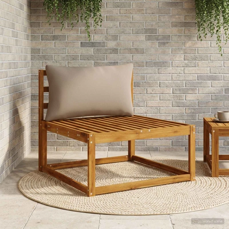 vidaXL Rygpude PUTTEN Gråbrun 80 x 40 x 15 cm