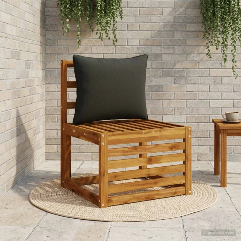 vidaXL PUTTEN rygpude - Sort - 50 x 40 x 15 cm