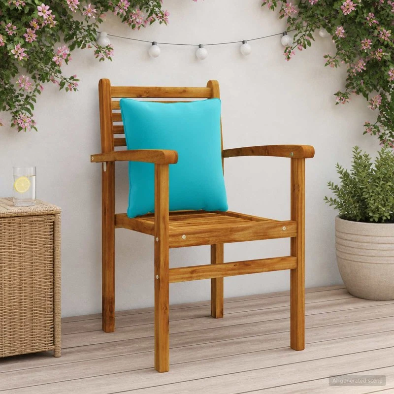 vidaXL Rygpude PUTTEN 4 stk. Turkis 40x40x15 cm