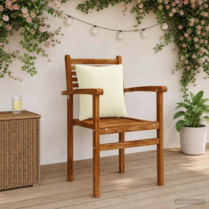 vidaXL Rygpude PUTTEN 4 stk. - Cremefarvet 40x40x15 cm