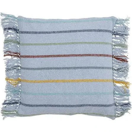 Bloomingville Frey pude 45x45 cm, lys blå (genanvendt bomuld)