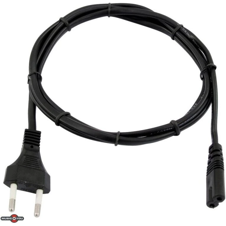 OMNITRONIC Euro strømkabel 1,5 m – C8 (figure-8) sort