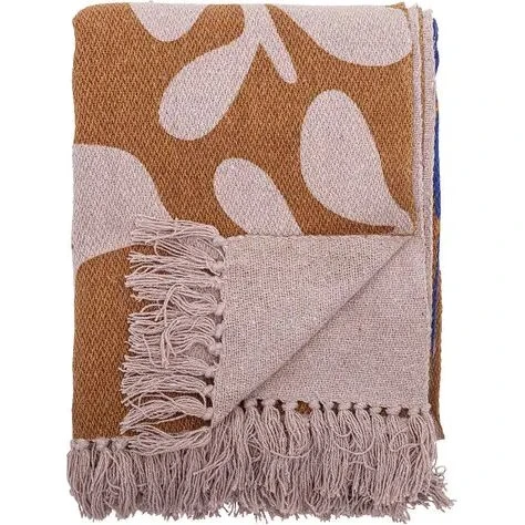 Bloomingville Atle Plaid 160 x 130 cm - Brun, genanvendt bomuld