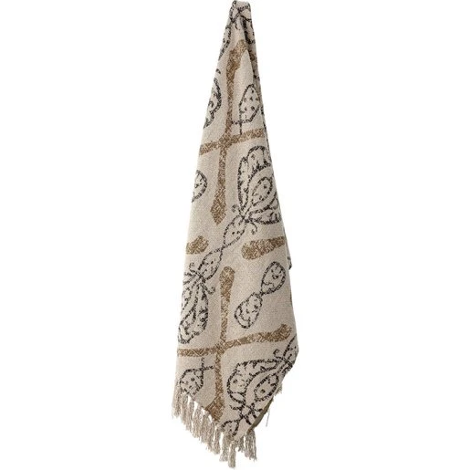 Bloomingville Freddy Plaid 130x160 cm - Natur (genbrugt bomuld)