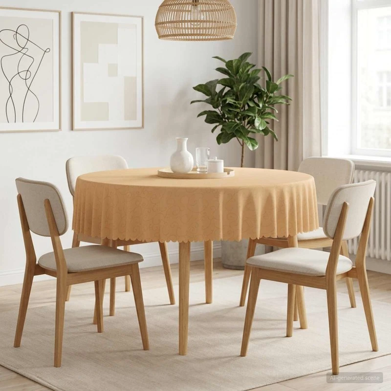 vidaXL Bordklæde 5 stk. Rund Beige Ø 160 cm