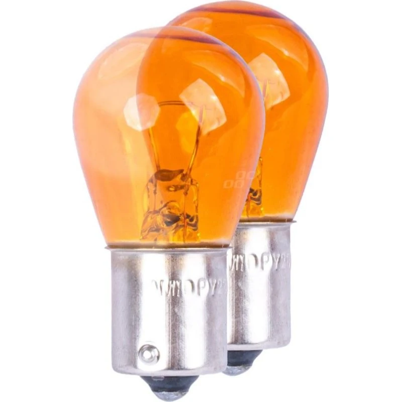 AMiO 03352 Blinklyspære PY21W Amber (2 stk.)