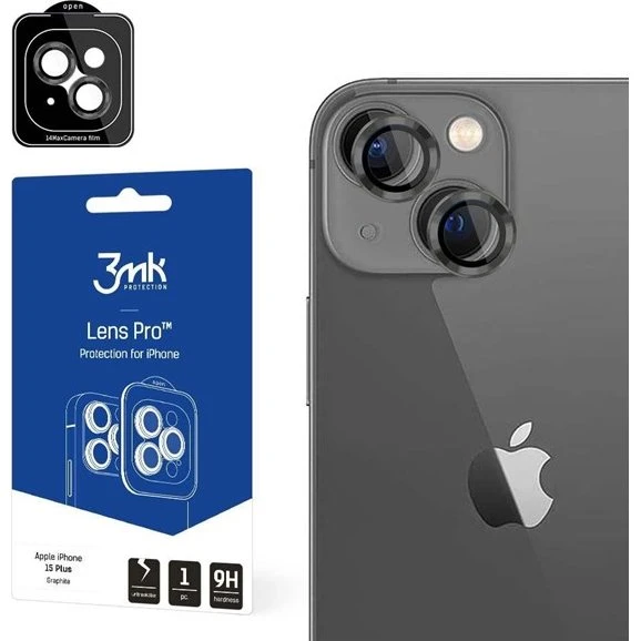 3MK Lens Protection Pro til iPhone 15 Plus - Graphite