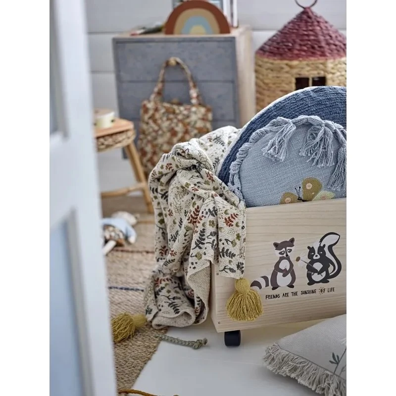 Bloomingville Filipa Plaid Gul 160x130 cm – Genbrugsbomuld