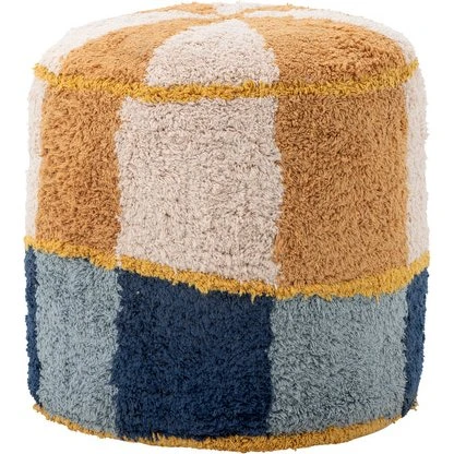 Bloomingville MINI Kio Puf, Blå bomuld 40x35 cm