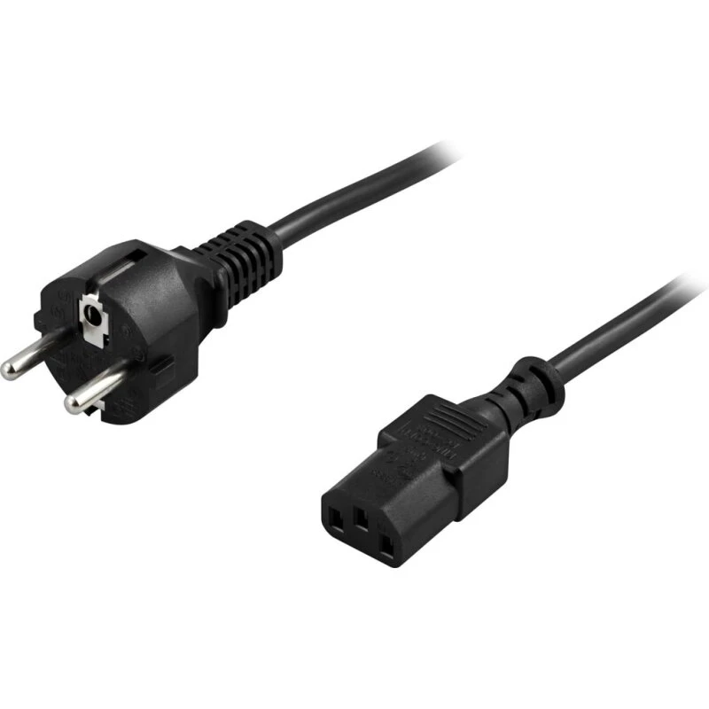 DELTACO Netkabel 3 m, CEE 7/7 til IEC C13 – sort