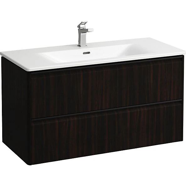 Laufen Palace møbelpakke 100cm, mørk elm, sortgreb, softclose