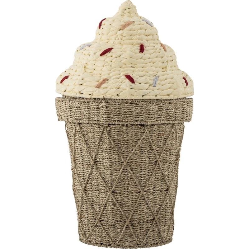 Bloomingville Cillie Opbevaringskurv m/låg, vandhyacint 40x72cm