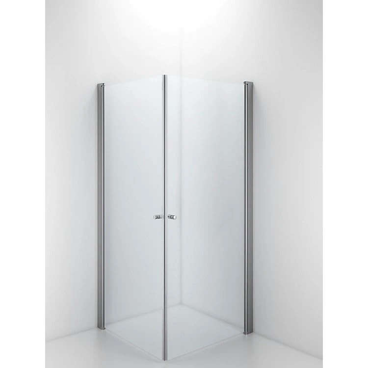 Ifo Space Hjørneafskærmning 800x800 mm - Sølv/Transparent