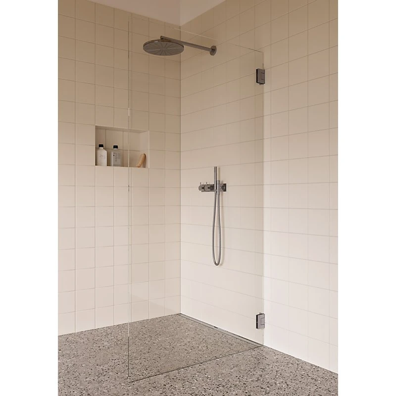 Showerama Art Svingdør 100cm Sølv/Transparent