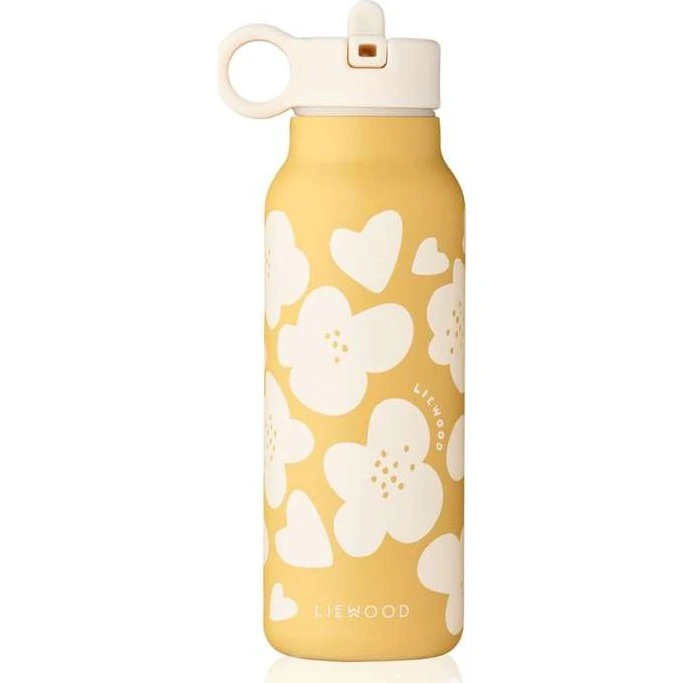 Liewood Falk Drikkeflaske - Rustfrit stål - 350ml - Flower/Lemon Yellow