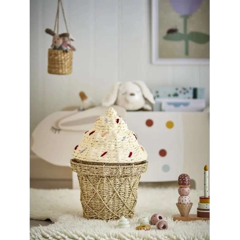 Bloomingville Cillie kurv m/ låg 28x41 cm – natur (søgræs)