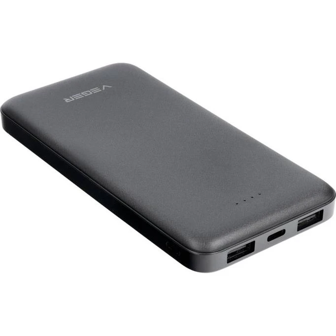 VEGER A10 Powerbank 10.000 mAh 2A Sort (W1065)
