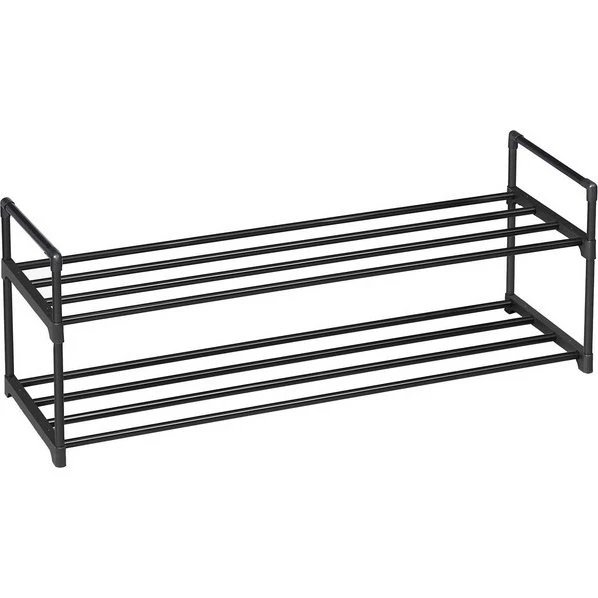 Daily-Living Skoreol i sort metal med 2 hylder - 92 x 30 x 34 cm